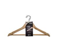 5 FIVE 76507 Perchas Madera, Paquete de 4 Unidades, Beige, 45 x 12 x 22.5 Cm