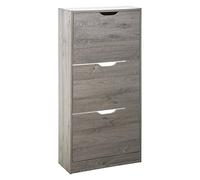 5five Mueble zapatero 3 cajones, efecto roble gris, 115 x 60 x 24 cm