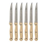 5 FIVE PACK 6 CUCHILLOS DE CARNE MANGO DE MADERA 21CM