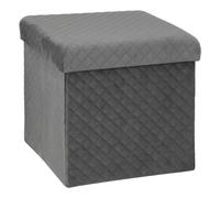 5 five Puf 31 x 31 Pli Velours Gris