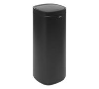 5 five Simply Smart 5 Five - Papelera Push Inox Negro 50L Apertura por Presión Manual, Mantenimiento de Tapa 90° Sistema Fijación de la Bolsa Práctica Limpieza Fácil