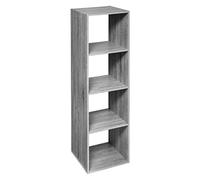 5 five simply smart 5five - Estantería de Columna Mix N' Modul, Efecto Roble Gris - Alto 134 cm, 4 Compartimentos - Mueble de almacenaje para salón, Dormitorio y Oficina