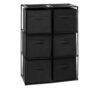 5 five simply smart 5five - estantería Mix n modul de 6 Compartimentos con 6 Cajas de Almacenamiento, Negra
