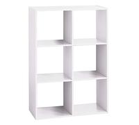 Estante de madera 6 compartimentos mezcla blanca