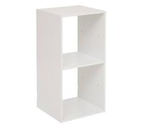 5five Estantería Teo de madera blanca, 2 compartimentos, organización eficiente
