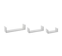5 five simply smart 5five - Juego de 3 estantes de Pared Blancos Fixy - 3 tamaños, Fijaciones Invisibles - Almacenamiento Decorativo para salón, Dormitorio y Oficina