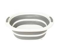 5 five simply smart 5five - Lavabo Plegable con tapón de desagüe, 8 L, Gris y Blanco - Ahorra Espacio - 2 Asas Antideslizantes - Cocina, lavadero, Uso Exterior