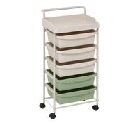 5 five simply smart 5five - Torre de Almacenamiento deskolor de 5 cajones con Ruedas de Color Beige y Verde