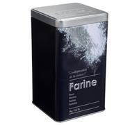 5 five simply smart Caja de alimentos - Relief II - harina - 10,8 x 10,8 x 18,4 cm - Hierro y estaño - Negro