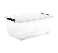 5 five simply smart Caja de plástico transparente 40L Clip N' Box