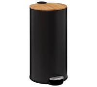 EDM Papelera Modern Color bambú 30 L con pedal, gran capacidad, negra