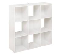 Estantería decorativa, blanco, con 9 compartimentos, 100,5 x 100,5 x 32 cm