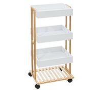 5 five simply smart Maison Futée - Postre con Ruedas de bambú con Estante de 3 bandejas para Cocina y baño
