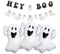 5 globos de helio para fiesta de Halloween, con globos fantasma, pancarta