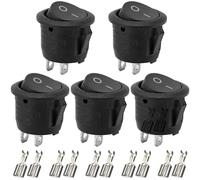 5 interruptores basculantes de 12 V para coche, 12 V, 12 V, con 10 conectores de contacto, mini interruptor basculante de 2 pines, para instalación en autocaravana, barco, electrodomésticos, color