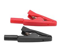 5 Juegos de Pinzas de Prueba, Pinzas de Cocodrilo Electronica de 2 Mm con Conector de Aguja, Rojo + Negro, Clip Aislado, Gestión de Cables para Accesorios de Equipos de Prueba