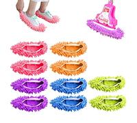 5 Pares Pantuflas de Microfibra,Multifunción Lavables Limpieza Zapatos,Reutilizables Zapatillas de Fregona para Baño Oficina Cocina Casa Pulido Limpieza