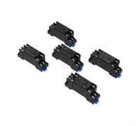 5 Pcs Base para relé 8 Pines DTF08A Carril DIN 35mm 5 Pcs Base | Compatible LY2N-J, JQX-13F, HH62P; montaje carril DIN 35mm; plástico ; 5 unidades pack