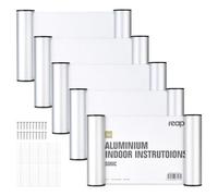 5 Pcs Placa de Puerta Oficina A6 Aluminio, Placas de Puerta Autoadhesivas | 148mm x 105mm, con 20 Tornillos, 2 Métodos de Instalación, Placa de Puerta Reutilizable para Oficinas, Aulas, Viviendas