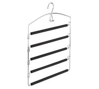 5 perchas para pantalones y ropa, diseño que ahorra espacio, múltiples usos, metal, acolchadas, 44,5 x 37 x 2,7 cm, color plateado/