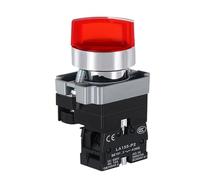 5 piezas 22 mm selector de botón con longitud 2/3 posición 10A ON/OFF interruptor de encendido interruptor giratorio pestillo momentáneo 220V 380V (rojo, 2POSITION 1NO_SELF-RESET_220V)