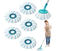 5 Piezas Cabezas de Fregona de Repuesto, para Leifheit Clean Twist Disc Mop, Sistema de Fibras para Leifheit Recambio para Mopa, para Todo Tipo de Suelos, Fuerte absorción de Agua Reutilizables