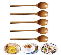5 Piezas Juego De Cucharas De Sopa De Wood, Cuchara De Madera Saludable para Cocina, Cuchara De Madera, Cuchara De Wood Bambu, para Comer Mezclar, Mezclar, Cocinar y Mezclar
