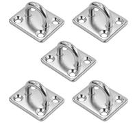 5 Piezas Juego Placas Oculares M5,Placa Ocular con Ojal,Ojales Acero Inoxidable, Segura y versátil Ojal Techo, Gancho Placa con 4 Agujeros Fijación, para Barcon,Náuticas