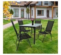 5 piezas muebles de jardín grupo de asientos muebles de jardín mesa de cristal sillas de respaldo alto conjunto 140M 5 piezas muebles de jardín grupo de asientos muebles de jardín mesa de cristal sill