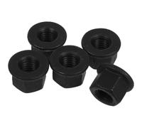 5 Piezas Tuercas de Seguridad Brida Hexagonales, M10 | Diseño Autoblocante Negro, Conexión Estable y Desmontaje Fácil, para Paneles Metálicos y Mantenimiento