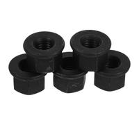 5 Piezas Tuercas de Seguridad Brida M10, Hexagonales | Negro, Diseño de Brida Hexagonal, Fijación Reforzada y Mayor Durabilidad, Uso Versátil