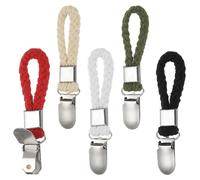 5 sujetadores para trapos de cocina, de 2,3 cm, con cordón trenzado y clip metálico