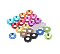 5 uds/10 uds/100 Uds M2 M2.5 M3 M4 M5 M6 M8 junta de arandela avellanada anodizada colorida de aluminio for tornillo con cabeza hexagonal DIN7991(Black,M6 100pcs)