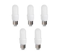 5 uds Bombilla Led con forma de tubo, bombilla forma tubular largo, 5W, luz fria/blanca 6500K y luz calida/amarilla 3000K, casquillo grande E27, Don Feliz