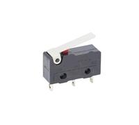 5 uds Mini Micro interruptor de límite NO NC 3 pines terminales PCB SPDT 5A 125V 250V 29mm palanca de arco de rodillo microinterruptores de acción rápida(3P curved handle)