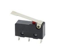 5 uds Mini Micro interruptor de límite NO NC 3 pines terminales PCB SPDT 5A 125V 250V 29mm palanca de arco de rodillo microinterruptores de acción rápida(2P without wheel)