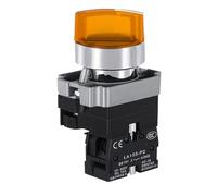 5 unidades 22 mm selector pulsador con luz 2/3 posición 10 A ON/OFF interruptor de alimentación Rotary Switch momentáneo a presión 220 V 380 V (amarillo, 2POSITION 1NO_SELF-LOCK_6V)