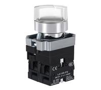 5 unidades 22 mm selector pulsador con luz 2/3 posiciones 10 A ON/OFF interruptor de alimentación Rotary Switch momentáneo a presión 220 V 380 V (blanco, 2 posiciones 1NO_SELF-LOCK_12 V)