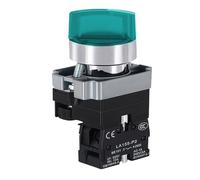 5 unidades 22 mm selector pulsador con luz 2/3 posiciones 10 A ON/OFF interruptor de alimentación Rotary Switch momentáneo a presión 220 V 380 V (verde, 3POSITION 2NO_SELF-RESET_380V)