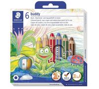 5 unidades de lápices de colores Staedtler® 140 C6 Buddy 3 en 1, en estuche de cartón con 6 lápices y 1 sacapuntas