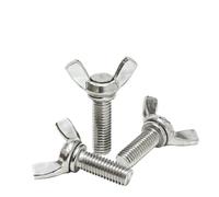 5 unids/lote pernos de ala de mariposa M3 M4 M5 M6 M8 M10 M12 tornillos de cabeza de ala de ajuste manual 304 acero inoxidable DIN316 L: 6-100mm(50mm x5pcs,M4)