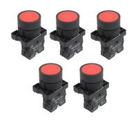 sourcing map a12082000ux0371 1 NC N/C Rojo Señal pulsador momentáneo Botón Interruptor, 600 V, 10 Amperio, ZB2-EA42, 5 x 22 mm