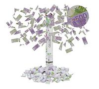 5 x Cañones Confeti Billetes, 6-8 m de Alcance, Para Carnaval o Cumpleaños, Papel-Cartón, 40 cm, Lila-Verde