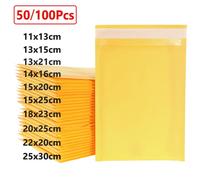 50/100 Uds. Sobres de burbujas de papel Kraft sobres acolchados sobres de envío autosellados bolsa de embalaje de envío bolsas de almacenamiento de mensajería 15x20cm-50pcs