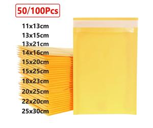 50/100 Uds. Sobres de burbujas de papel Kraft sobres acolchados sobres de envío autosellados bolsa de embalaje de envío bolsas de almacenamiento de mensajería 18x23cm-100pcs