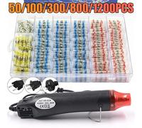 50-1200 Uds. Cables de Tubo termorretráctil manguitos de Cable conector de Cable de sellado de soldadura impermeable protección de Cable eléctrico con calentador HEAT GUN(AU 230V)