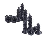 50-200 Uds M1 M1.2 M1.4 M1.7 M2 M2.6 M3 M3.5 tornillo de madera autorroscante de cabeza redonda plana de acero negro avellanado(Pan Head,8MM_M1.2 X200PCS)