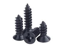 50-200 Uds M1 M1.2 M1.4 M1.7 M2 M2.6 M3 M3.5 tornillo de madera autorroscante de cabeza redonda plana de acero negro avellanado(Countersunk Head,3MM_M1.4 X200PCS)