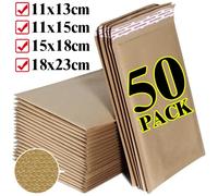 50/40/30/20/10X bolsas de sobres de burbujas Kraft, bolsa de envío adhesiva con sello amarillo, embalaje de regalo de negocios para correo impermeable 10PACK 18*23cm