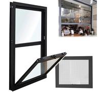 50,8 x 94 cm Ventana deslizante de ternera para sótano, aluminio negro y C, repuesto de bajo consumo, ideal para mejoras del hogar, tamaños 6,223 cm